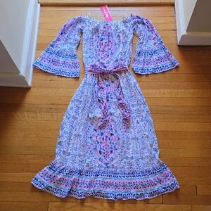 NWT, Lilly Pulitzer, Abigale Midi Dress w/ Tie Belt, Fully Lined, Women's XS